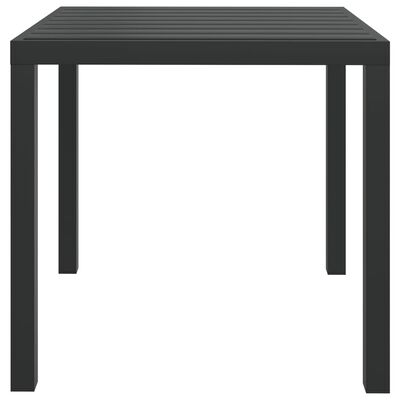 vidaXL Trädgårdsbord svart 80x80x74 cm aluminium och WPC