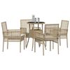 vidaXL Trädgårdsmöbelset 5 pcs Beige Poly rattan