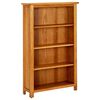 vidaXL Bokhylla med 4 hyllor 70x22x110 cm massiv ek