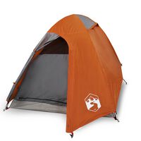 vidaXL Campingtält 2 Personer grå & orange 254x135x112 cm 185T taft