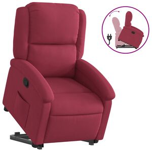 vidaXL Reclinerf&aring;t&ouml;lj med uppresningshj&auml;lp Vinr&ouml;d sammet