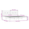 vidaXL Sängram utan madrass metall rökfärgad ek 183x213 cm