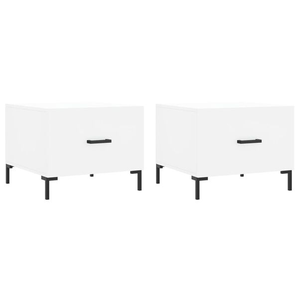 vidaXL Soffbord 2 st vit 50x50x40 cm konstruerat trä