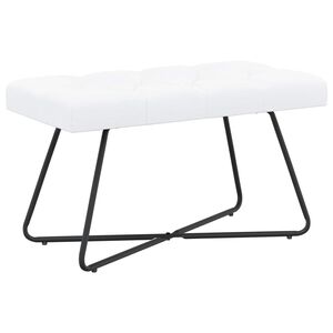 vidaXL B&auml;nk med knappar Vit 80 x 40 x 46 cm Tyg