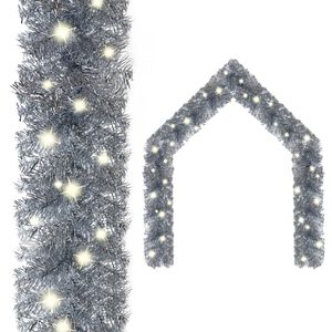 vidaXL Julgirlang med LED-lampor 10 m silver