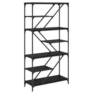 vidaXL Hyllsystem 9 niv&aring;er 91 x 36 x 176 cm Konstruerat tr&auml; Svart Ek