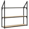 vidaXL V&auml;gghylla 3 hyllor sonoma-ek 80x21x78,5 cm konstruerat tr&auml;