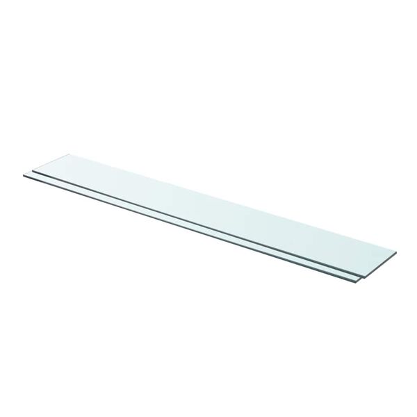 vidaXL Hyllplan 2 st glas genomskinlig 90x12 cm