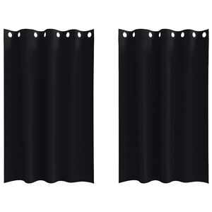 vidaXL M&ouml;rkl&auml;ggningsgardiner med Ringar 2 st Svart 175 x 140 cm