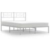 vidaXL S&auml;ngram med huvudgavel metall vit 150x200 cm