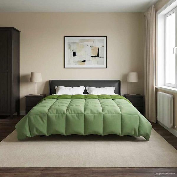 vidaXL Vinter T&auml;cke Quiltad Gr&ouml;n 200 x 220 cm Mikrofiber