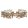 vidaXL Utomhussoffset 13 pcs Naturlig och Creamvit Polyester