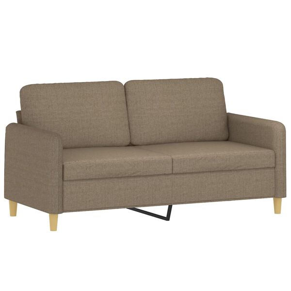vidaXL 2-sitssoffa med kuddar&dynor taupe 140 cm tyg
