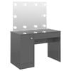 vidaXL Sminkbord med LED-belysning 110x55x145 cm MDF gl&auml;nsande gr&aring;