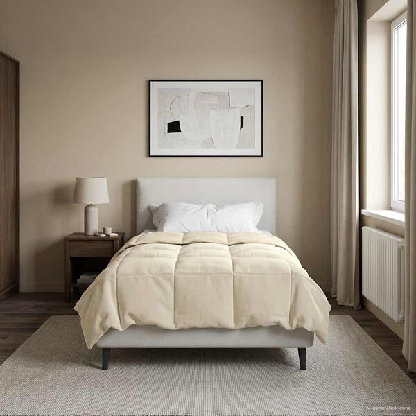 vidaXL Sommar Duvet Quiltad Kr&auml;m 140 x 220 cm Mikrofiber