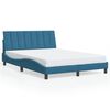 vidaXL Bed Frame with LED without Mattress "Hanko" Blue 140x190 cm Velvet