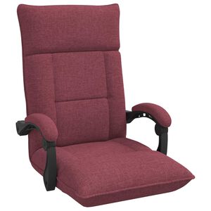 vidaXL Justerbar golvstol Vinr&ouml;d Tyg