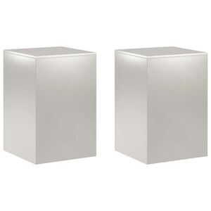 vidaXL V&auml;xtst&auml;ll 2 pcs Silver 40 x 40 x 60 cm St&aring;l