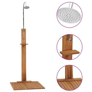 vidaXL Tr&auml;dg&aring;rdsdusch 75x75x210 cm massiv teak