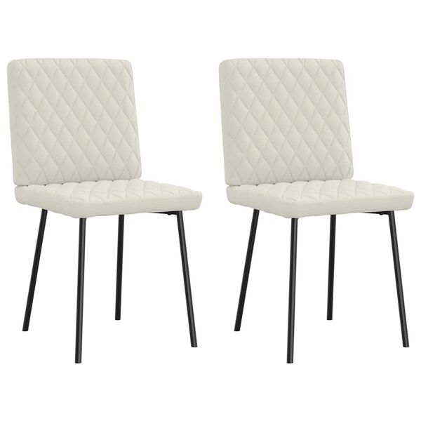 vidaXL Matstolar 2 st gräddvit sammet