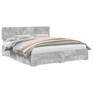 vidaXL S&auml;ngram med l&aring;da Betonggr&aring; 200 x 200 cm Konstruerat tr&auml;