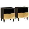 vidaXL Nattduksbord 2 pcs Svart och Guld 40 x 33 x 46 cm