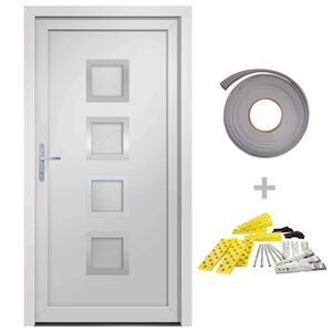 vidaXL Ytterd&ouml;rr vit 88x200 cm PVC