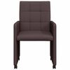 vidaXL Matstolar med hjul med hjul 2 pcs M&ouml;rkbrun 58 x 65 x 94 cm tyg