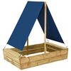 vidaXL Sandl&aring;da med tak 80x60x97,5 cm impregnerad furu