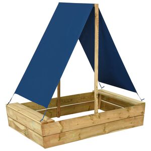 vidaXL Sandl&aring;da med tak 80x60x97,5 cm impregnerad furu