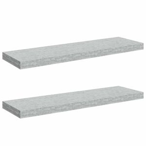 vidaXL Sv&auml;vande v&auml;gghyllor 2 st betonggr&aring; 80x23,5x3,8 cm MDF