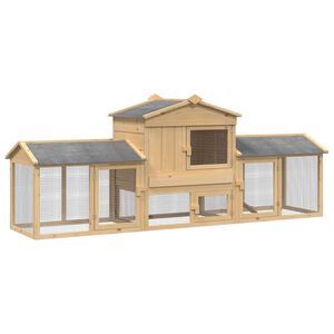 vidaXL H&ouml;nsg&aring;rd 3 st Brun 225 x 60 x 89 cm Massiv furu