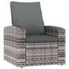 vidaXL Reclinerstol f&ouml;r tr&auml;dg&aring;rden med dynor gr&aring; konstrotting