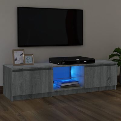 vidaXL TV-bänk med LED-belysning grå sonoma 120x30x35,5 cm