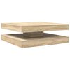 vidaXL Soffbord 360 grader vridbart sonoma-ek 90x90x34,5 cm