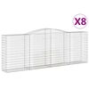 vidaXL Gabioner b&aring;gformade 8 st 400x50x140/160 cm galvaniserat j&auml;rn