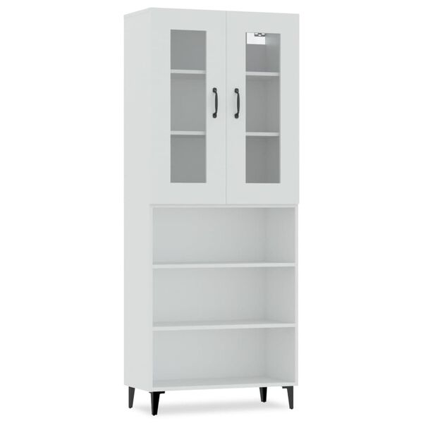 vidaXL H&ouml;gsk&aring;p vit 69,5x34x180 cm konstruerat tr&auml;