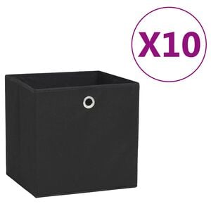 vidaXL F&ouml;rvaringsl&aring;dor 10 st non-woven tyg 28x28x28 cm svart