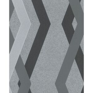 Noordwand Tapet Topchic Graphic Lines Diamonds gr&aring; och svart