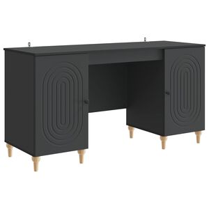 vidaXL Skrivbord Svart 142,5 x 50 x 75 cm Konstruerat tr&auml;