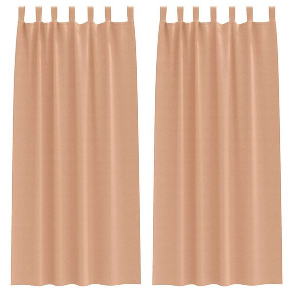 vidaXL M&ouml;rkl&auml;ggningsgardiner med Ringar 2 pcs Ljusbrun 245 x 140 cm