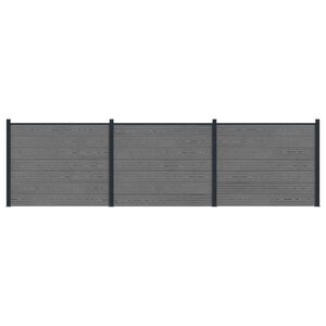 vidaXL St&auml;ngselpanel 3 pcs WPC och aluminium Gr&aring;