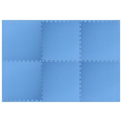 vidaXL Skyddsmatta 6 st 2,16 ㎡ EVA-skum blå