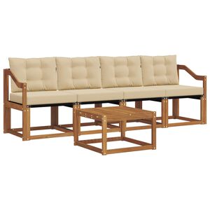 vidaXL Utomhussoffset med kudde 5 pcs Naturlig och Beige