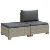 vidaXL 2 st Rattan Lounge Set med Kuddar GENDT Naturlig Rottning