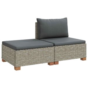 vidaXL 2 st Rattan Lounge Set med Kuddar GENDT Naturlig Rottning