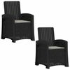 vidaXL Reclining gardenstol i rottinglook 2 pcs Antracit och Ljusgr&aring;