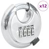 vidaXL Discus-l&aring;s med nycklar 12 pcs Silver 7 x 2.3 x 7 cm