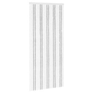 vidaXL Insektsgardin Chenille Ljusgr&aring; och vit. 90 x 200 cm 100% PP