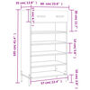 vidaXL Skosk&aring;p vit h&ouml;gglans 60x35x105 cm konstruerat tr&auml;